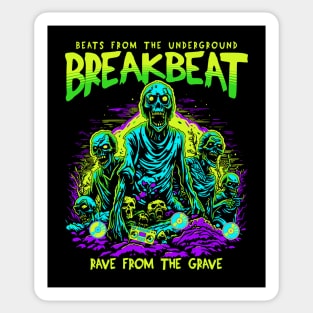 BREAKBEAT - Halloween Rave From The Grave (lime/blue) Sticker